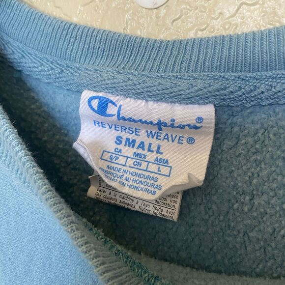 Women’s Champion Reverse Weave Sweatshirt light Blue Size Small - Picture 2 of 3